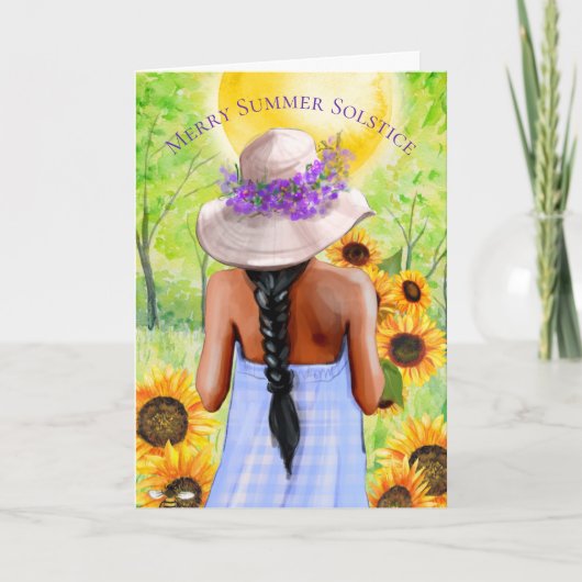 Merry Summer Solstice Litha Wiccan Sabbat Feestdagen Kaart (Voorkant)