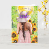 Merry Summer Solstice Litha Wiccan Sabbat Holiday Kaart (Gele Bloem)