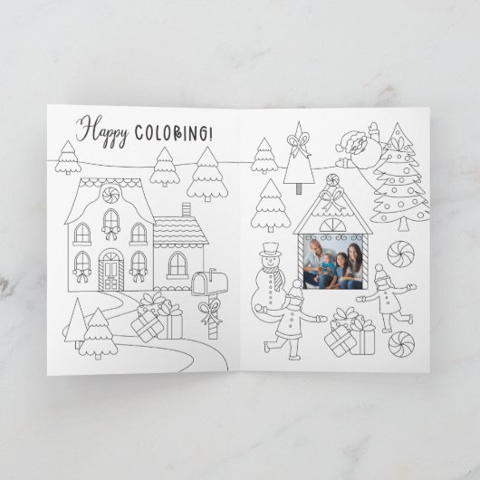 Merry & Sweet Gingerbrood Town Fun Colour Photo Feestdagen Kaart (Binnen)
