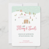 Merry & Sweet Waterverf Gingerbrood Snoep Town Feestdagenkaart (Voorkant)