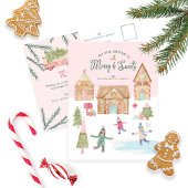 Merry & Sweet Waterverf Gingerbrood Snoep Village Briefkaart