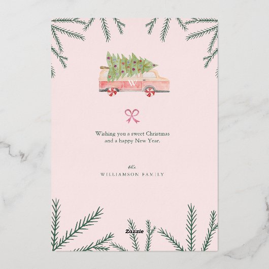 Merry & Sweet Waterverf Gingerbrood Snoep Village Folie Feestdagenkaart (Achterkant)