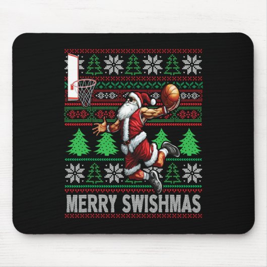 Merry Swish Ugly Kerstmis met kerstbal Kerstmis Muismat (Voorkant)