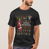 Merry Swish Ugly Kerstmis met kerstbal Kerstmis T-shirt (Voorkant)