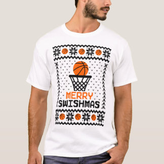 Merry Swishmas Basketbal Lelijke trui T-shirt