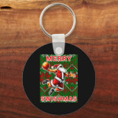Merry Swishmas Basketball Christmas Santa Claus Sl Sleutelhanger (Voorkant)