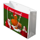 MERRY SWISHMAS Basketball Groot Cadeauzakje (Voorkant Gekanteld)