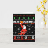 Merry Swishmas Basketball Snowman Christmas Ugly P Kaart (Gele Bloem)