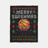 Merry Swishmas Basketball Ugly Christmas Graphic F Fleece Deken (Voorkant)
