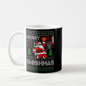 Merry Swishmas Basketball Ugly Christmas Santa Men Koffiemok (Links)