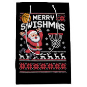 Merry Swishmas Basketball Ugly Christmas Xmas Medium Cadeauzakje (Voorkant)