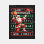 Merry Swishmas Basketball Ugly Christmas Xmas Men Fleece Deken (Voorkant)