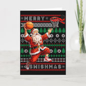 Merry Swishmas Basketball Ugly Christmas Xmas Men  Kaart (Voorkant)