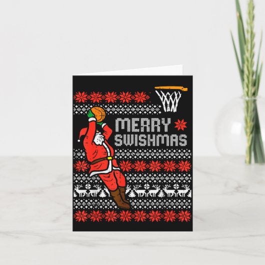 Merry Swishmas Basketball Ugly Christmas Xmas Men  Kaart (Voorkant)