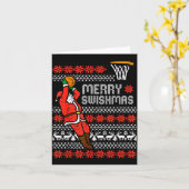 Merry Swishmas Basketball Ugly Christmas Xmas Men  Kaart (Gele Bloem)