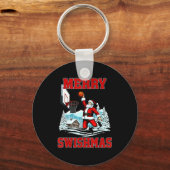 Merry Swishmas Basketball Ugly Christmas Xmas Men  Sleutelhanger (Voorkant)