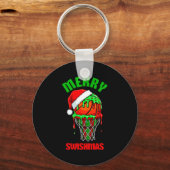 Merry Swishmas Basketball Ugly Christmas Xmas Men Sleutelhanger (Voorkant)