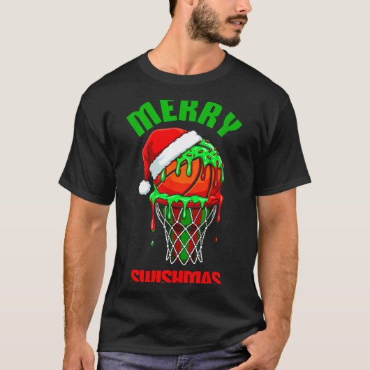 Merry Swishmas Basketball Ugly Christmas Xmas Men  T-shirt (Voorkant)