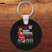 Merry Swishmas Basketball Ugly Christmas Xmas  Sleutelhanger (Voorkant)