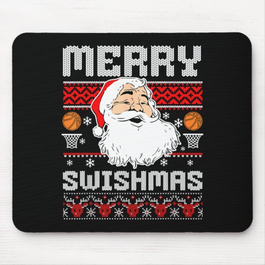 Merry Swishmas Basketball Xmas Ugly Christmas Men  Muismat (Voorkant)