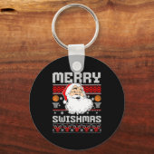 Merry Swishmas Basketball Xmas Ugly Christmas Men Sleutelhanger (Voorkant)