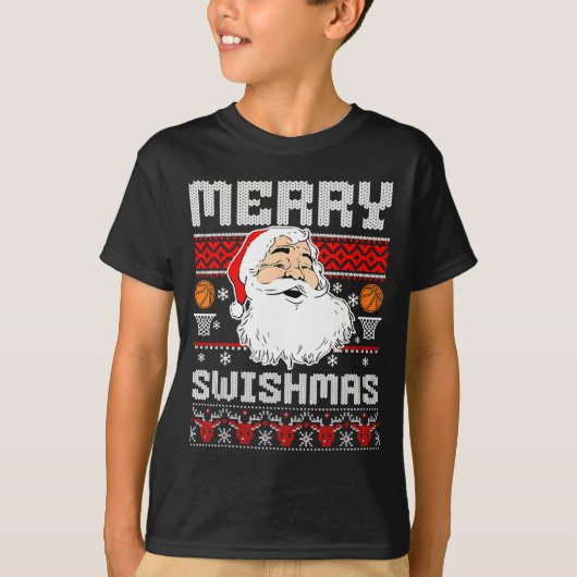 Merry Swishmas Basketball Xmas Ugly Christmas Men  T-shirt (Voorkant)