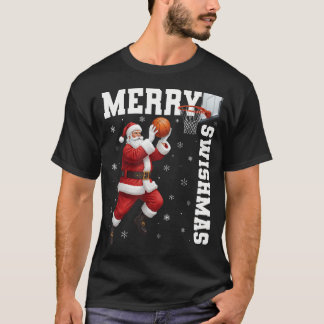 Merry Swishmas Sport Christmas Basketball Xmas Men T-shirt