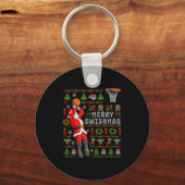 Merry Swishmas Ugly Christmas Basketball Christmas Sleutelhanger (Voorkant)