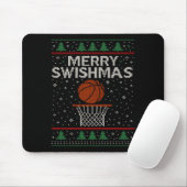 Merry Swishmas Ugly Christmas Sweater Basketball J Muismat (Met muis)