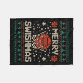 Merry Swishmas Ugly Christmas Sweater Bysketll Fleece Deken (Voorkant (Horizontaal))