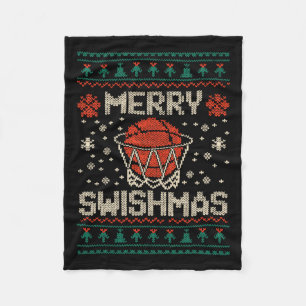 Merry Swishmas Ugly Christmas Sweater Bysketll Fleece Deken