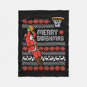 Merry Swishmas Ugly Christmas Sweater Bysketll Paj Fleece Deken