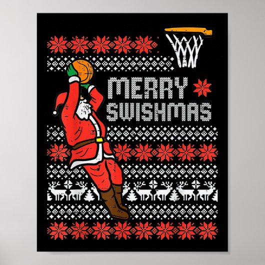 Merry Swishmas Ugly Christmas Sweater Bysketll Paj Poster (Voorkant)