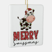 Merry Swissmas Festive Swiss Koe Keramisch Ornament (Rechts)
