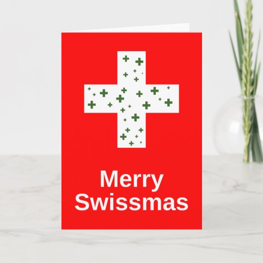 Merry Swissmas. Zwitserse kerstfeestjes Kaart (Voorkant)