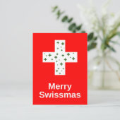 Merry Swissmas. Zwitserse Kerstmis en feestdag Briefkaart (Staand voorkant)