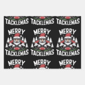 Merry Tacklemas Football Santa Christmas Xmas Inpakpapier Vel (Voorkant)