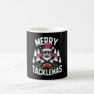 Merry Tacklemas Football Santa Christmas Xmas Koffiemok