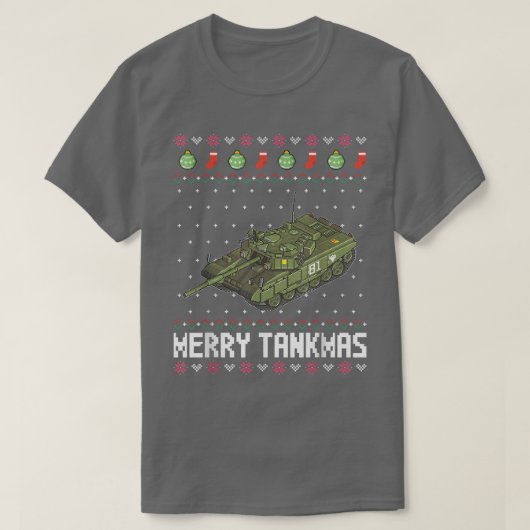Merry Tankmas Army Military Battle Tank Funny Ugly (Design voorkant)