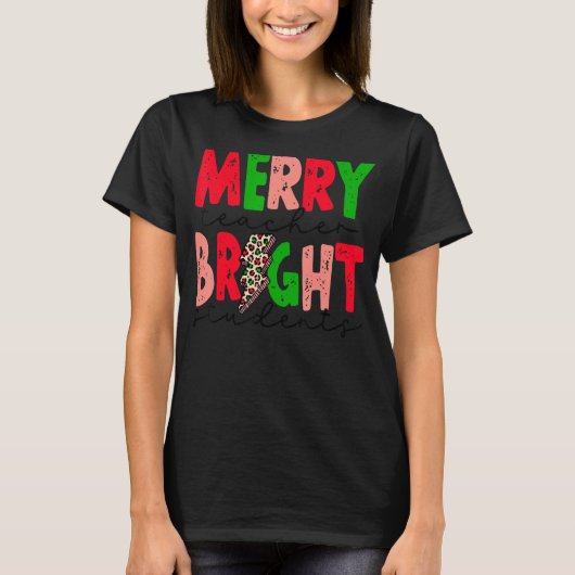 Merry Teacher Bright Studenten Lightning Teacher T-shirt (Voorkant)