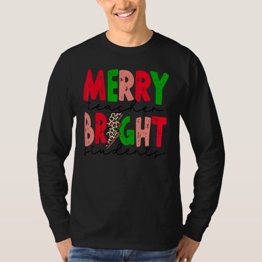 Merry Teacher Bright Studenten Lightning Teacher T-shirt (Voorkant)