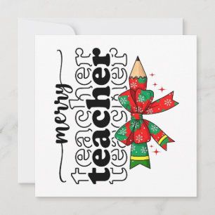 Merry Teacher Christmas Gift   Holiday Teacher  Feestdagenkaart