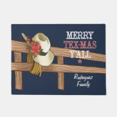 Merry Tex-Mas Y'all Cowboy Pet met bloemen Deurmat (Voorkant)