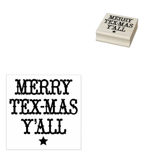 Merry Tex-Mas Y'all Rubberstempel (Gestempeld)