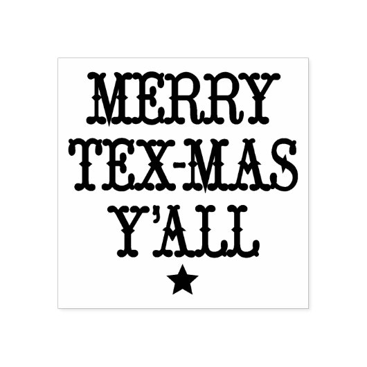 Merry Tex-Mas Y'all Rubberstempel (Afrduk)