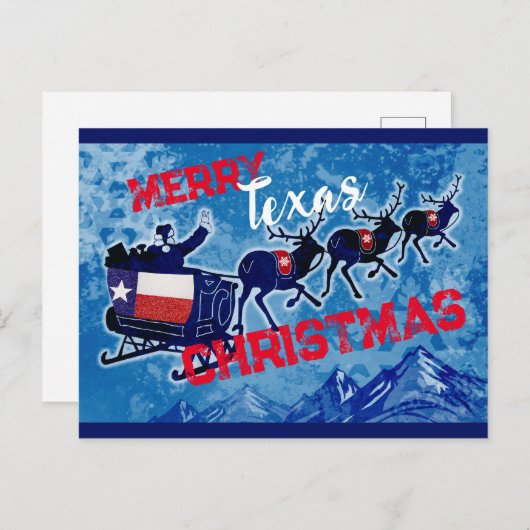 Merry Texas briefkaart kerst (Voorkant / Achterkant)