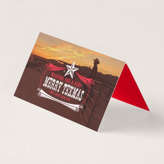  Merry Texmas Cowboy Christmas Kaart (Voorkant)