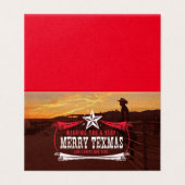  Merry Texmas Cowboy Christmas Kaart (Buitenkant ongevouwen)