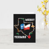 Merry Texmas Texas Flag Kerstmis Familie Holi Kaart (Gele Bloem)