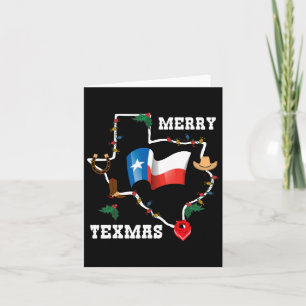 Merry Texmas Texas Flag Kerstmis Familie Holi Kaart